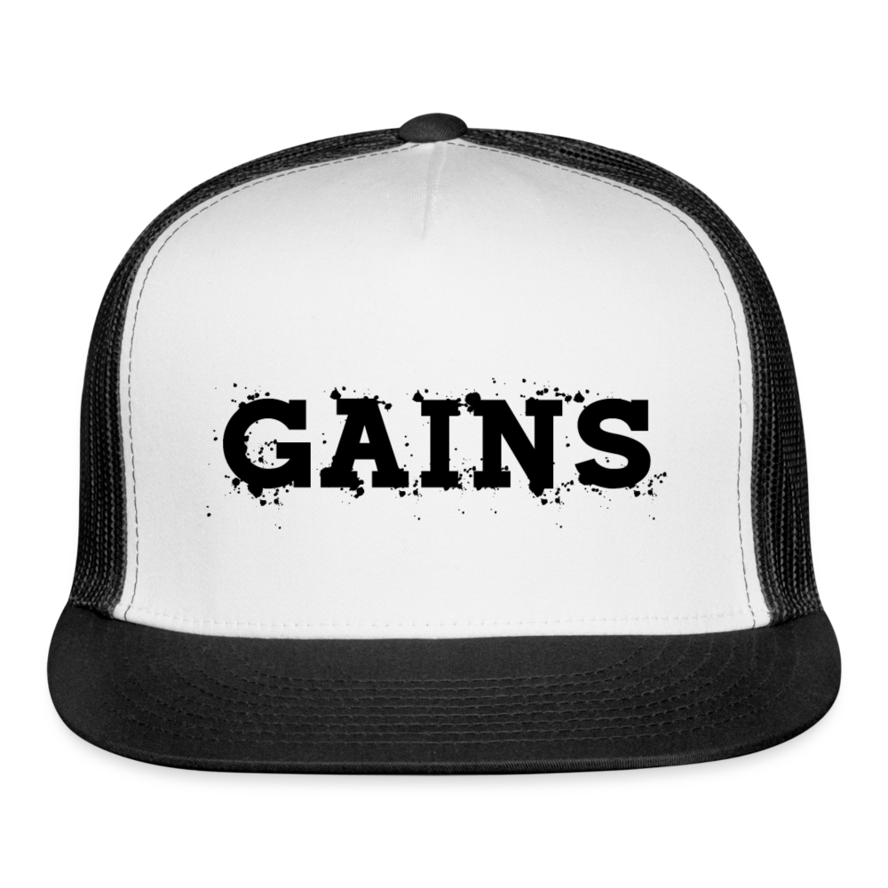 GAINS Trucker Cap - white/black