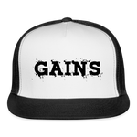 Load image into Gallery viewer, GAINS Trucker Cap - white/black

