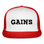 Load image into Gallery viewer, GAINS Trucker Cap - white/red
