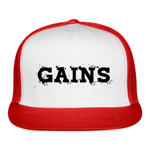 GAINS Trucker Cap - white/red