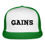 Load image into Gallery viewer, GAINS Trucker Cap - white/kelly green
