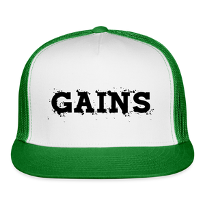 GAINS Trucker Cap - white/kelly green