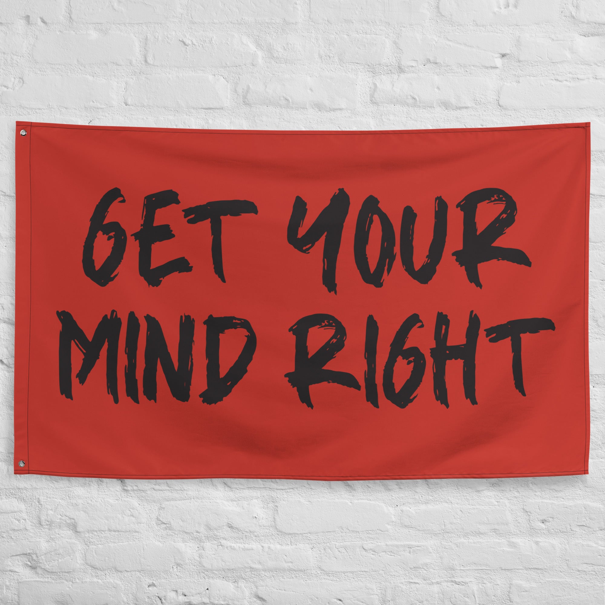 Get Your Mind Right Red Gym Flag