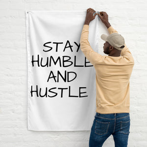 Stay Humble and Hustle White Gym Flag