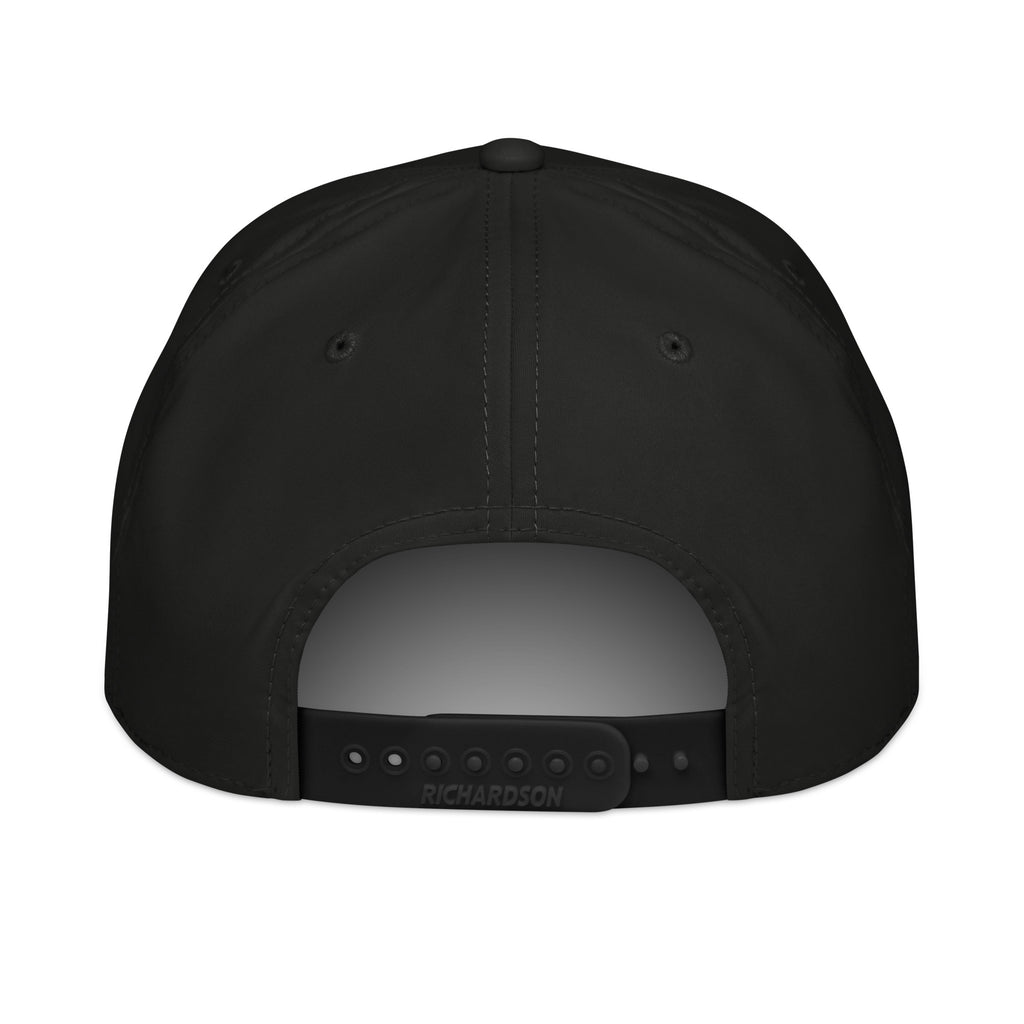 Finish First classic rope cap in black and white, back view