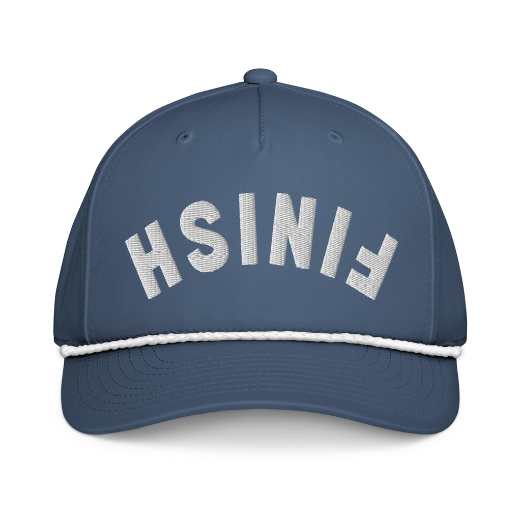 Finish First classic rope cap in light blue and white, front view