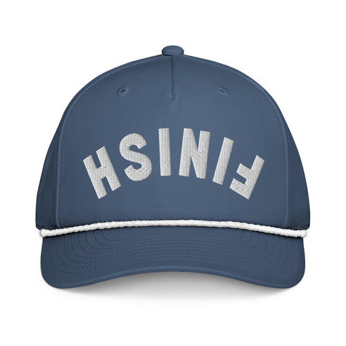 Finish First classic rope cap in light blue and white, front view