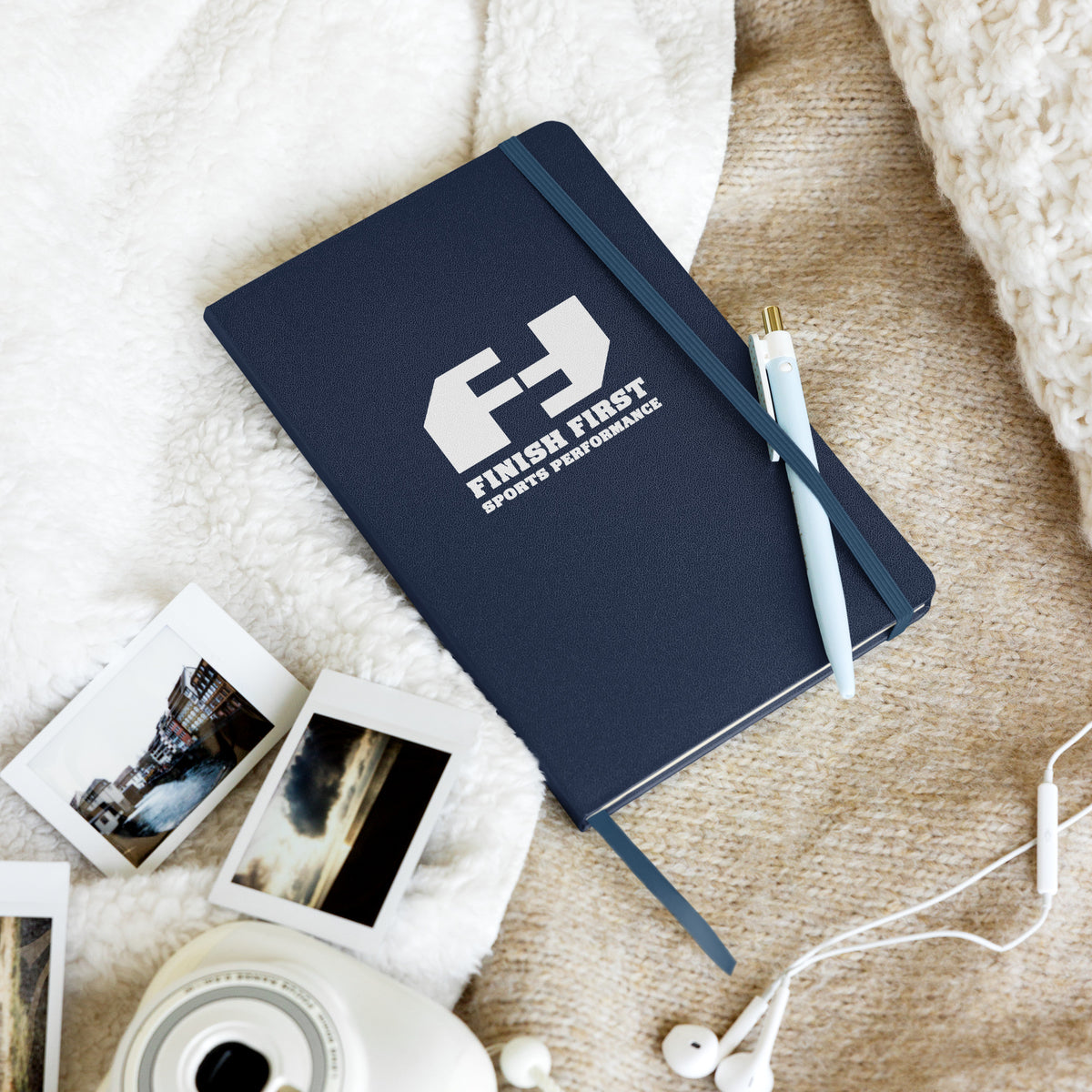 Finish First hardcover journal in navy, front view