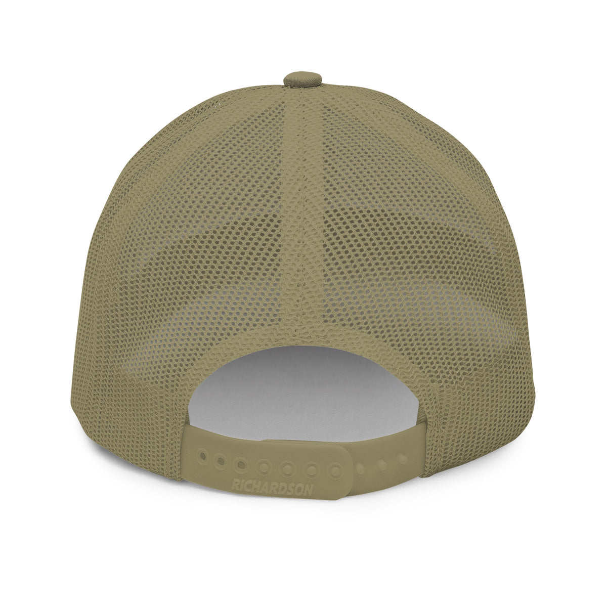 Finish First embroidered trucker cap in loden, back view