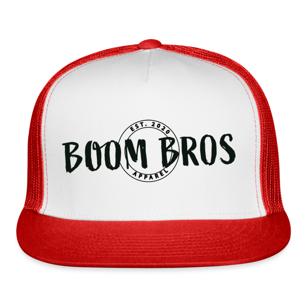 Boom Bros Apparel Print Trucker Cap - white/red