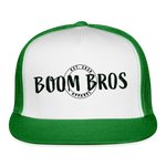 Load image into Gallery viewer, Boom Bros Apparel Print Trucker Cap - white/kelly green
