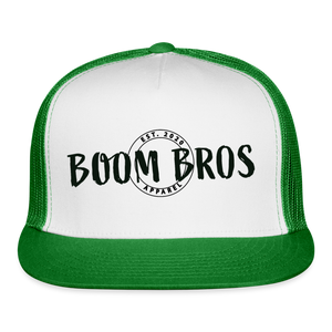 Boom Bros Apparel Print Trucker Cap - white/kelly green