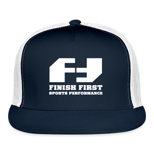 Finish First Foam Print Trucker Cap - navy/white