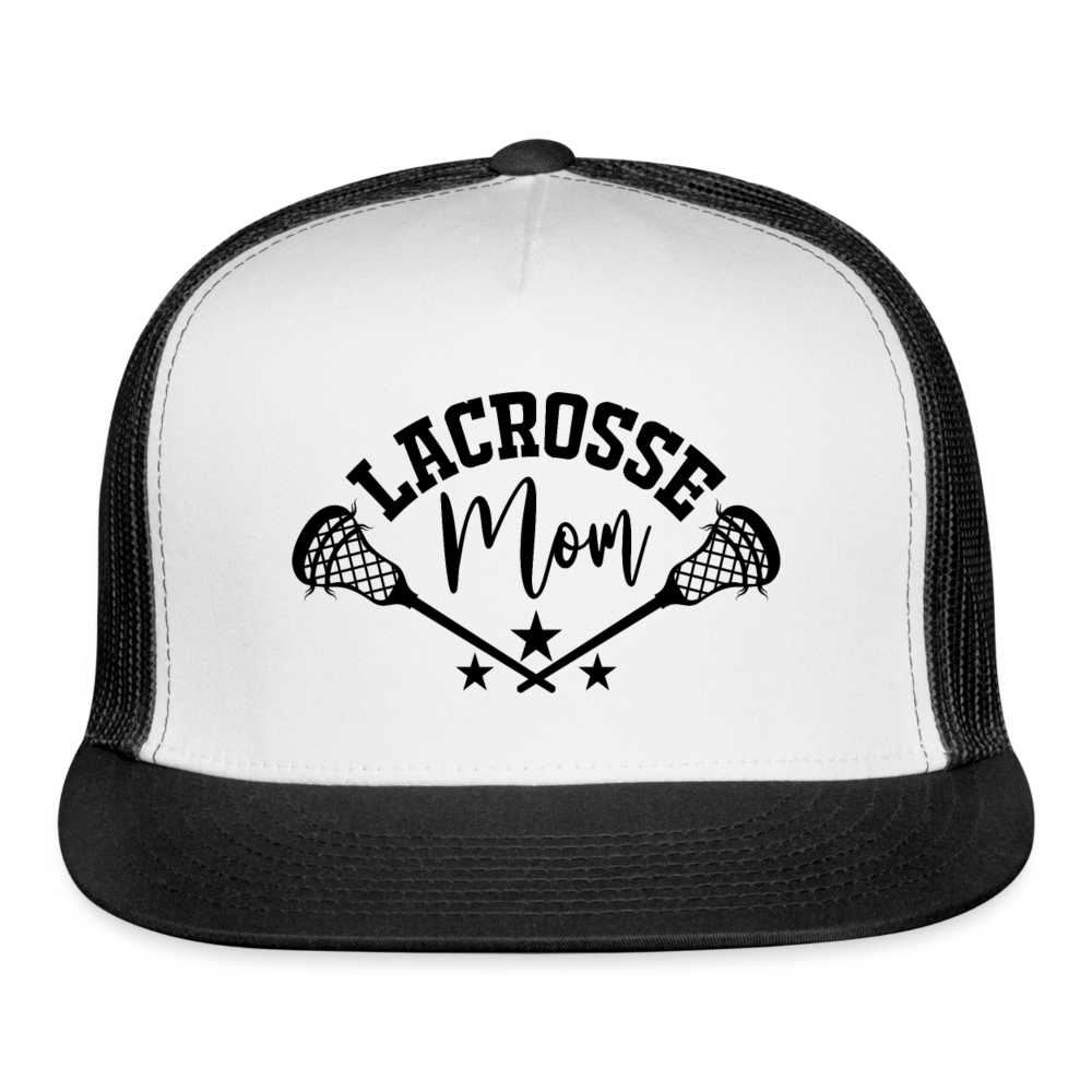 Lacrosse Mom Trucker Cap - white/black