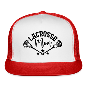 Lacrosse Mom Trucker Cap - white/red