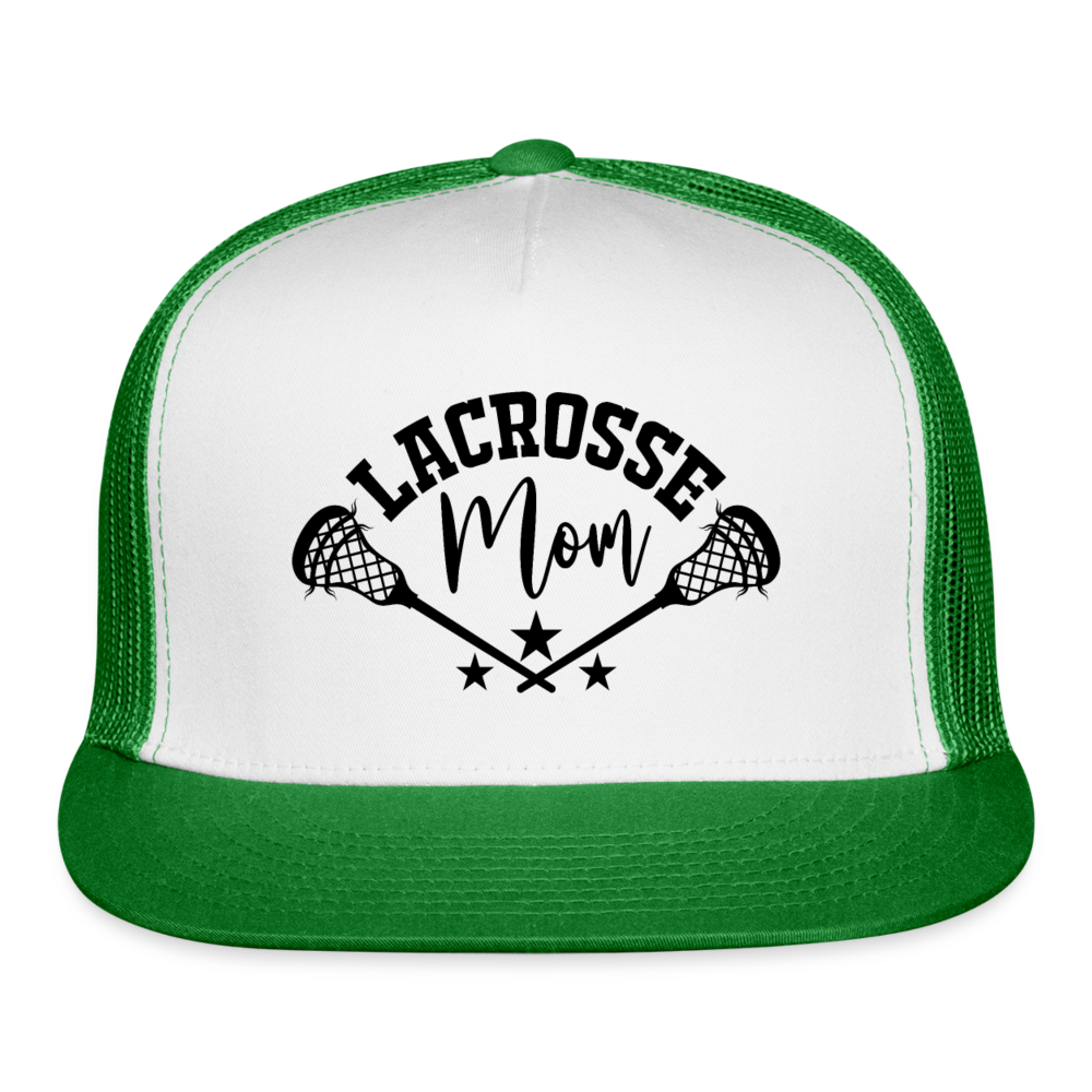 Lacrosse Mom Trucker Cap - white/kelly green