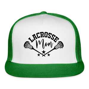 Lacrosse Mom Trucker Cap - white/kelly green