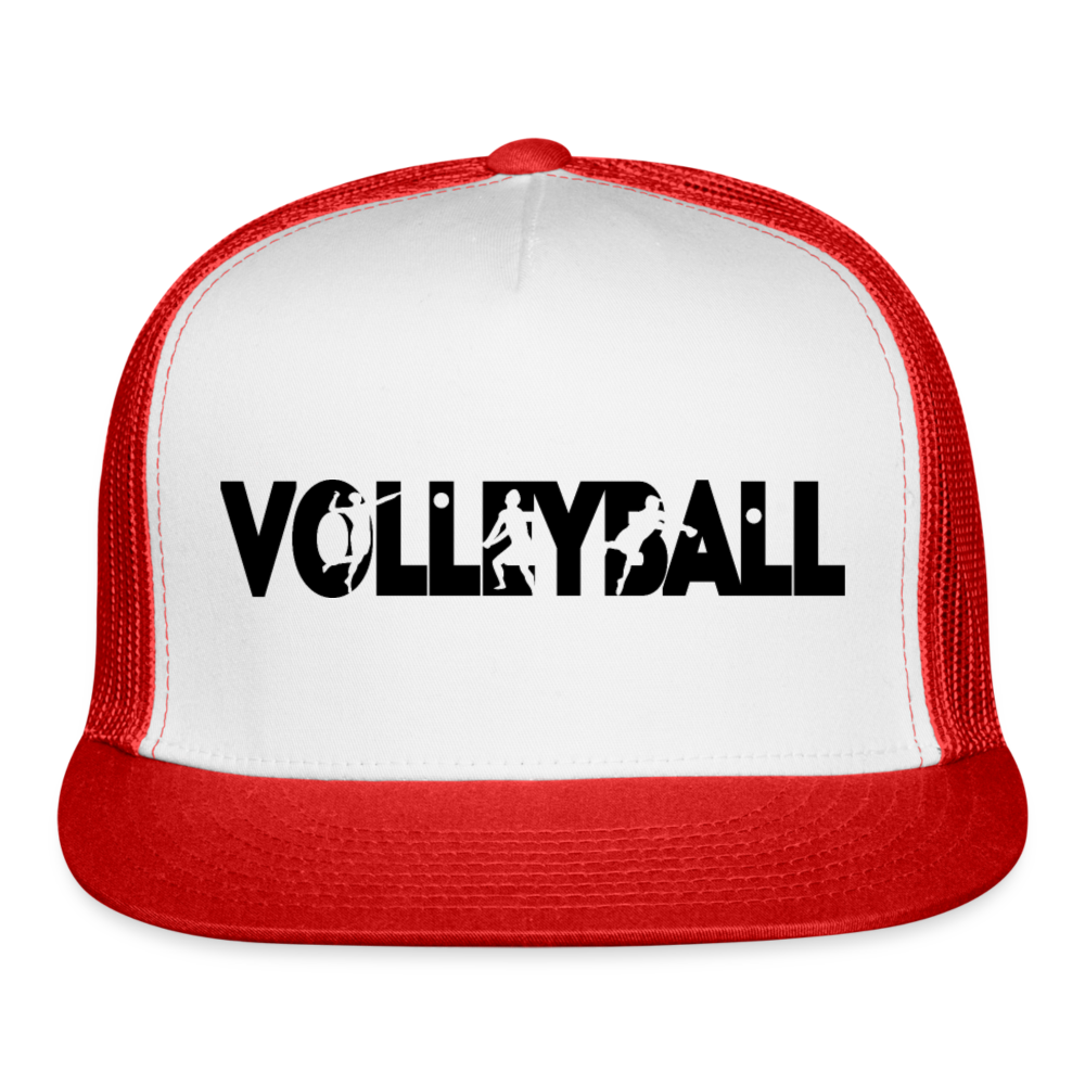 Volleyball Player Trucker Cap - white/red