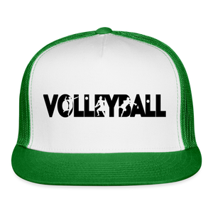 Volleyball Player Trucker Cap - white/kelly green