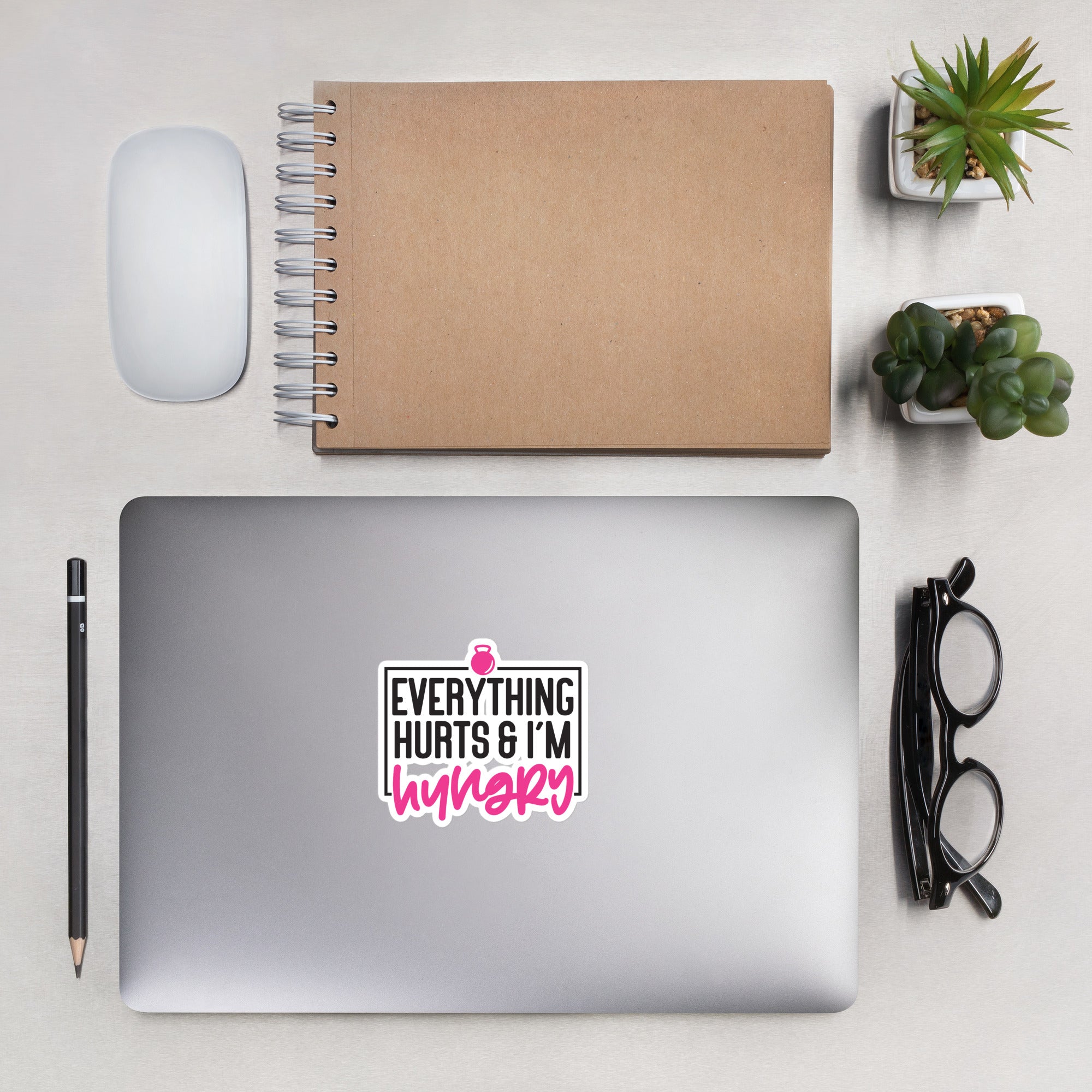 Everything Hurts & I'm Hungry Bubble-free stickers