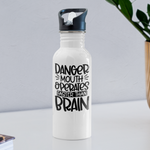 Load image into Gallery viewer, Danger Mouth Operates Faster Than Brain Water Bottle - white
