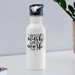 Load image into Gallery viewer, Don&#39;t Wish for It, Work for It. Water Bottle - white
