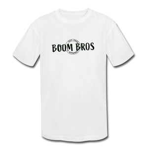 Boom Bros Dry Fit Kids' Moisture Wicking Performance T-Shirt - white