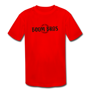Boom Bros Dry Fit Kids' Moisture Wicking Performance T-Shirt - red