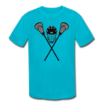 Load image into Gallery viewer, Lacrosse Boom Kids&#39; Moisture Wicking Performance T-Shirt - turquoise

