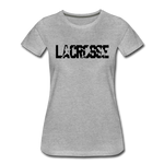Load image into Gallery viewer, Lacrosse Player Women’s Premium T-Shirt - heather gray
