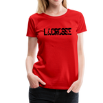 Load image into Gallery viewer, Lacrosse Player Women’s Premium T-Shirt - red
