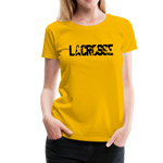 Load image into Gallery viewer, Lacrosse Player Women’s Premium T-Shirt - sun yellow
