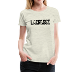 Load image into Gallery viewer, Lacrosse Player Women’s Premium T-Shirt - heather oatmeal
