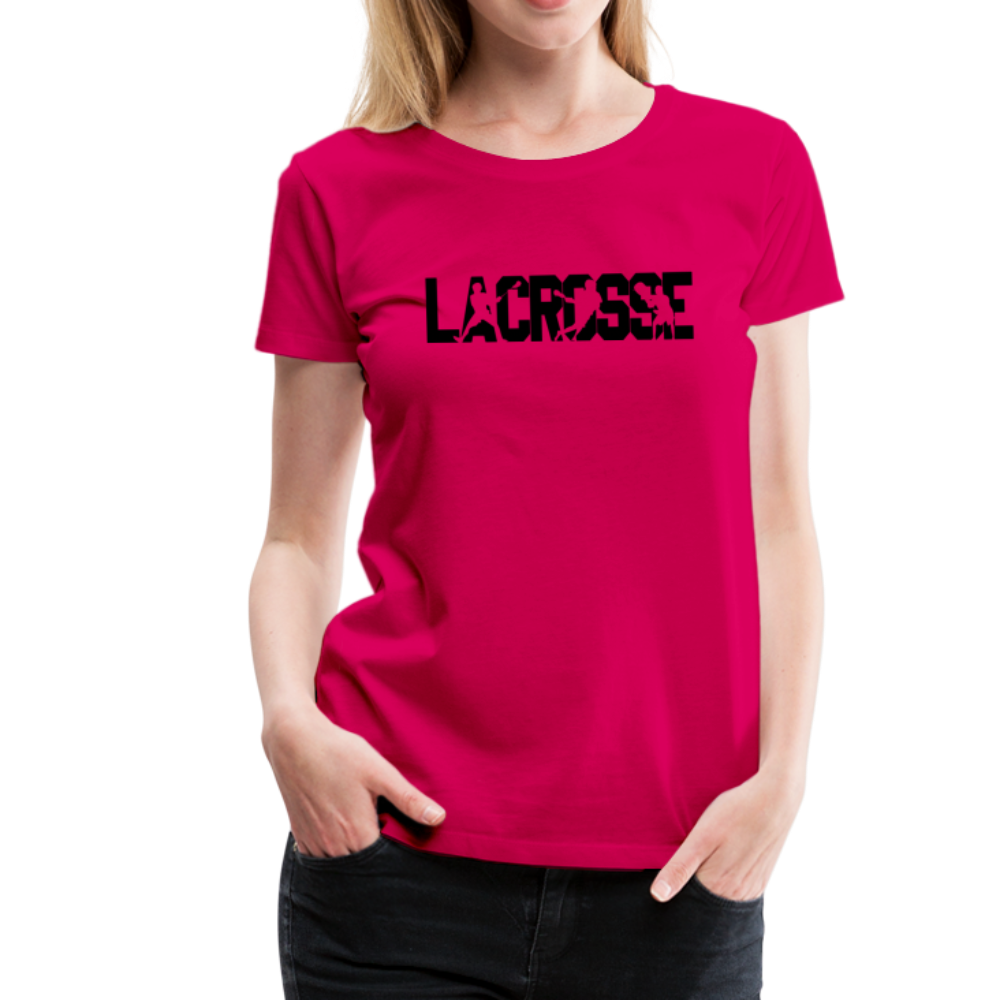Lacrosse Player Women’s Premium T-Shirt - dark pink