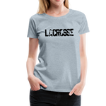 Load image into Gallery viewer, Lacrosse Player Women’s Premium T-Shirt - heather ice blue
