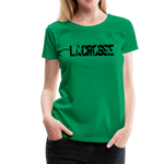 Load image into Gallery viewer, Lacrosse Player Women’s Premium T-Shirt - kelly green
