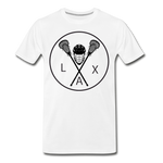 Load image into Gallery viewer, LAX Circle Logo Men&#39;s Premium T-Shirt - white
