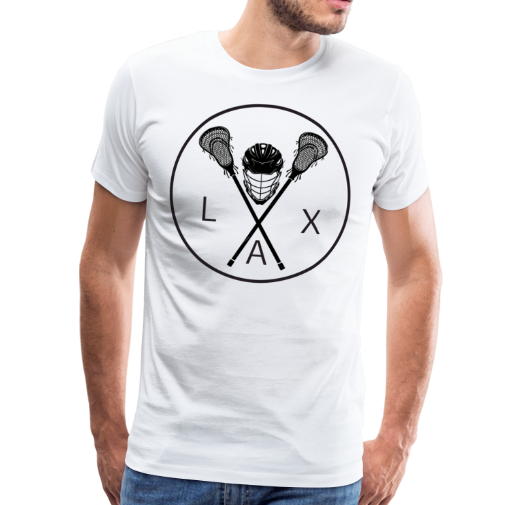 LAX Circle Logo Men's Premium T-Shirt - white