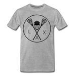 Load image into Gallery viewer, LAX Circle Logo Men&#39;s Premium T-Shirt - heather gray
