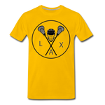 Load image into Gallery viewer, LAX Circle Logo Men&#39;s Premium T-Shirt - sun yellow
