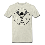 Load image into Gallery viewer, LAX Circle Logo Men&#39;s Premium T-Shirt - heather oatmeal
