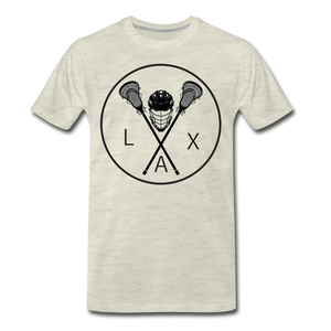 LAX Circle Logo Men's Premium T-Shirt - heather oatmeal