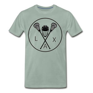 LAX Circle Logo Men's Premium T-Shirt - steel green