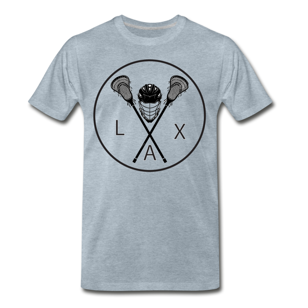 LAX Circle Logo Men's Premium T-Shirt - heather ice blue