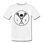 Load image into Gallery viewer, LAX Circle Logo Kids&#39; Premium T-Shirt - white
