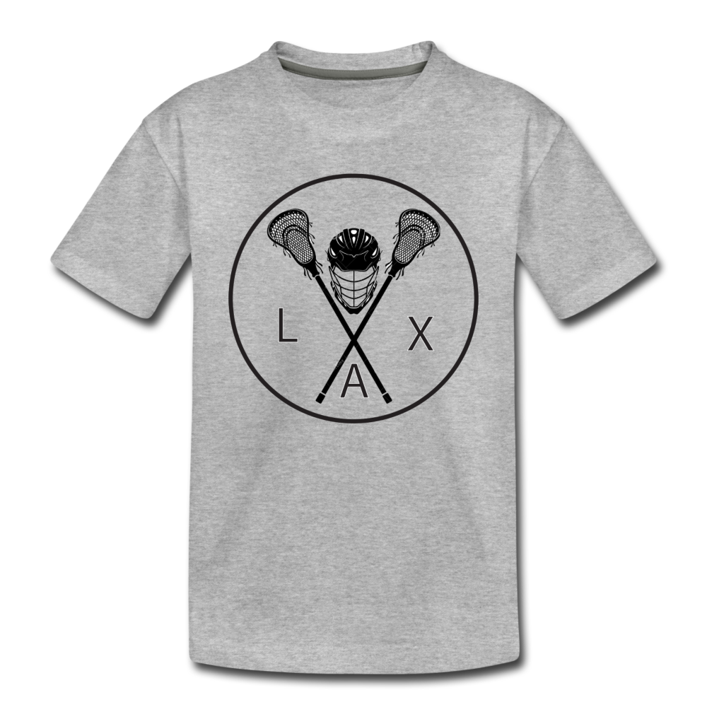 LAX Circle Logo Kids' Premium T-Shirt - heather gray