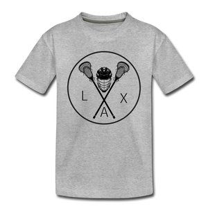 LAX Circle Logo Kids' Premium T-Shirt - heather gray