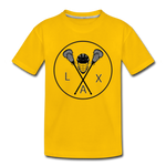 Load image into Gallery viewer, LAX Circle Logo Kids&#39; Premium T-Shirt - sun yellow
