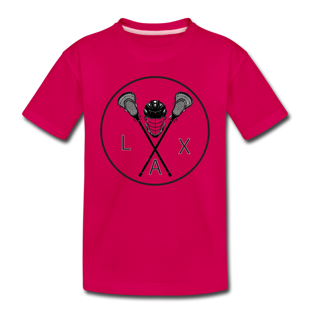 LAX Circle Logo Kids' Premium T-Shirt - dark pink