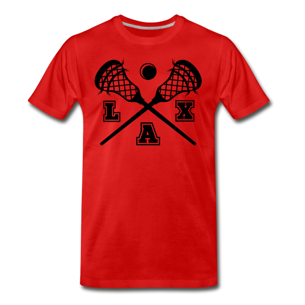 LAX Sticks Men's Premium T-Shirt - red